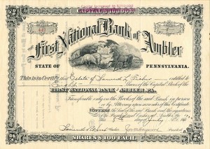 First National Bank of Ambler - Stock Certificate